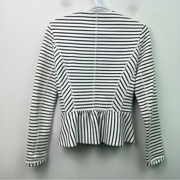 Zara Small Striped Peplum Nautical Jacket Size Small - Picture 2 of 7